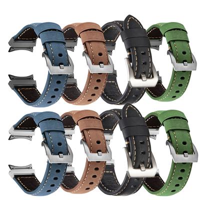 Klockarmband Inga mellanrum rem för samsung galaxy watch 5 pro 45mm 6 5 4 40mm 44mm läderband klocka 6 4 classic 47mm 43mm 46mm 42mm armband