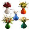 3D Printed Vase Modern Flowers Vase Decorative Vertical Textured Flower Vase for Dried & Fresh Flowers Farmhouse Coffee Table Kitchen Centerpieces