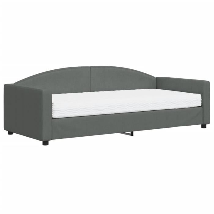 VidaXL Daybed with Mattress Dark Grey 90x200 Cm Fabric 3197171