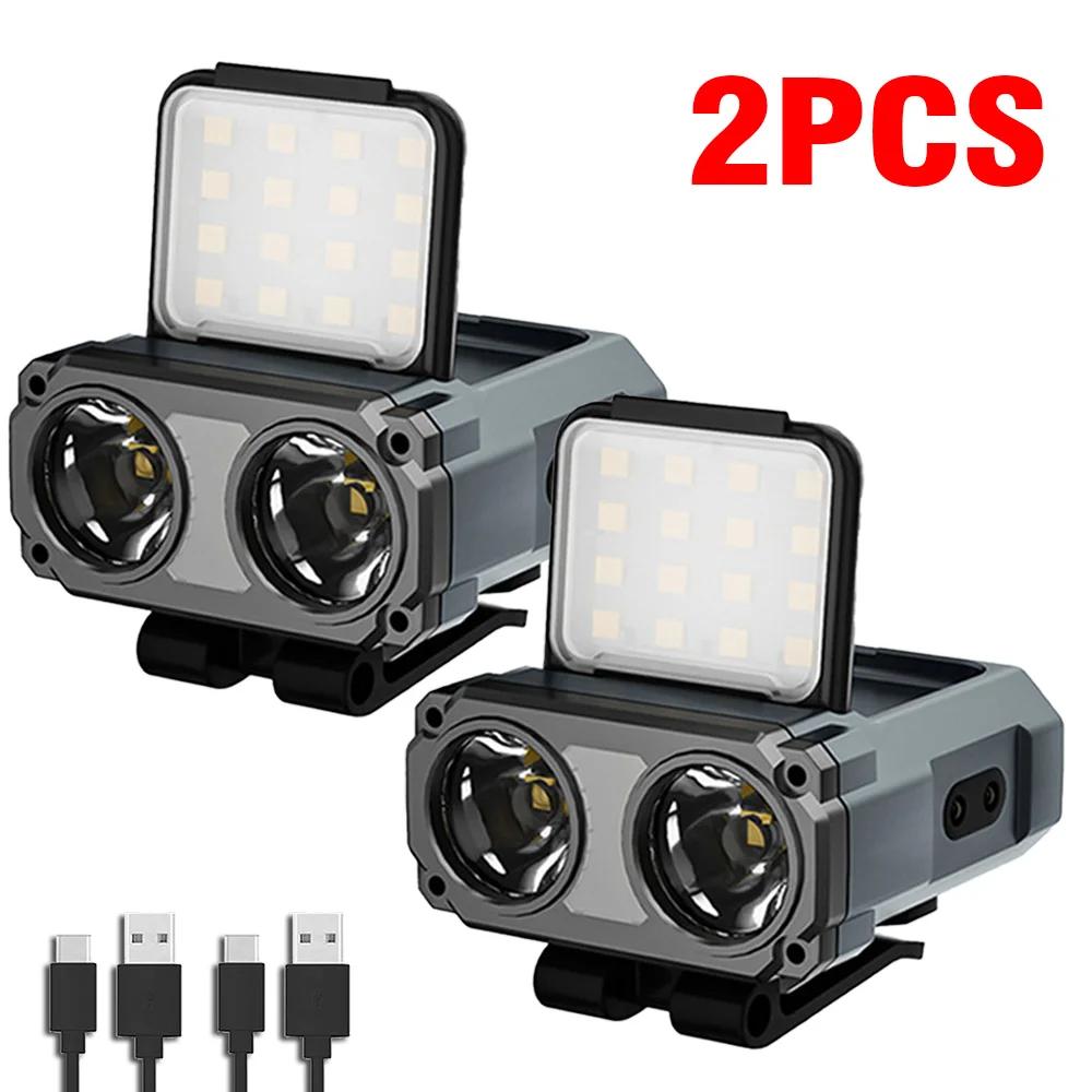 Ultrahelle wiederaufladbare Mini-Stirnlampe, LED-Clip-on-Cap-Licht, wasserdichte Sensor-Hut-Taschenlampe, Stirnlampe für das Angeln im Camp