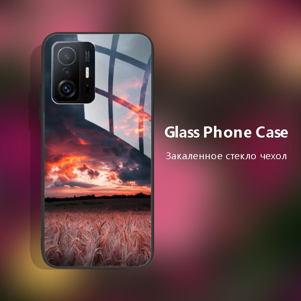 For Xiaomi 11T Pro 11T Case Fashion Tempered Glass Case Back Cover Fundas For Xiaomi 11T Pro 11T Phone Cases 11T Pro 11 T Capa