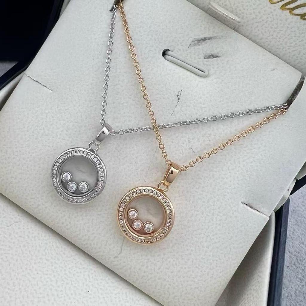 Chopin Side-Drilled Movable Three-Bead Necklace for Women