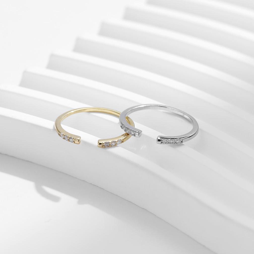 MODIAN 925 Sterling Silver Simple Open Size 6-8 Stackable Finger Ring Classic Gold Color Adjustable Rings For Women Jewelry Gift Coupon & Discount