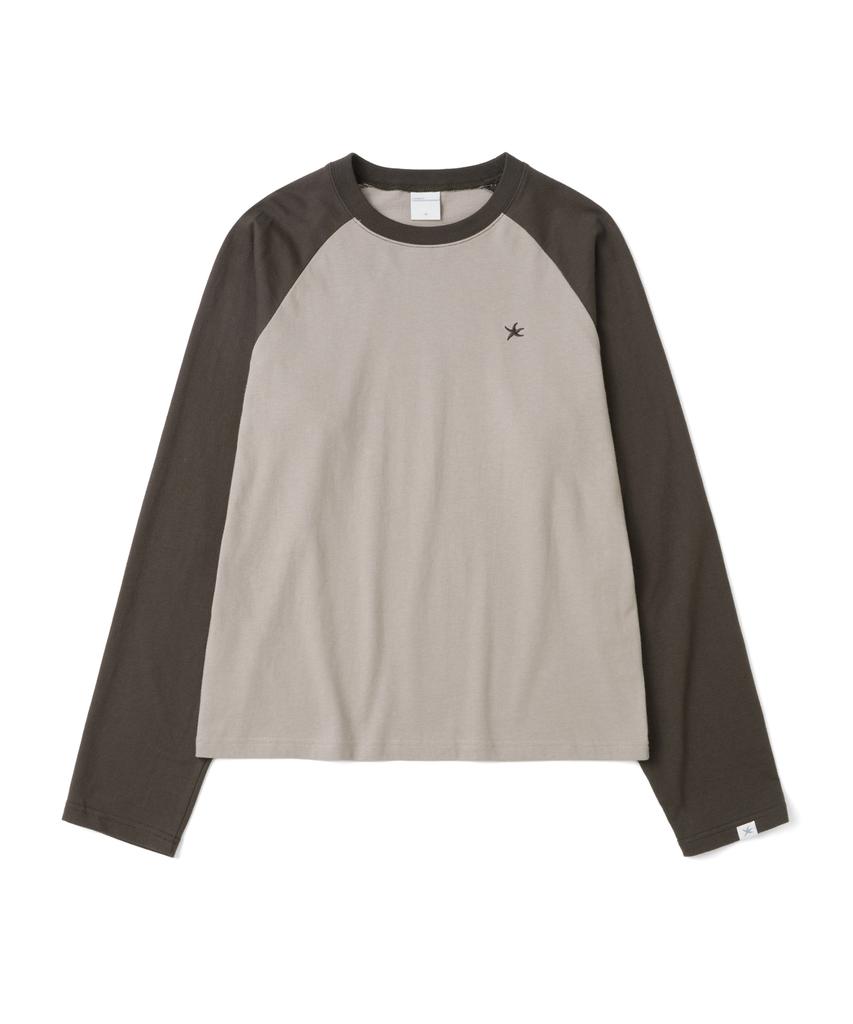 THE COLDEST MOMENT Tcm Mini Logo Raglan Long Sleeve (Taupe/Brown)