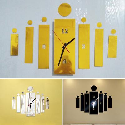 Rectangular Wall Clock Mirror Sticker Decal Art Stylish Home Living Room Decor