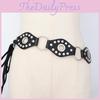 Metal Rivet Retro Buckle Leather Splicing Waist Belt Bohemian Style Trendy For