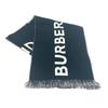80085081 Bicolor Fringe Scarf Logo Scarf Wool Black X White