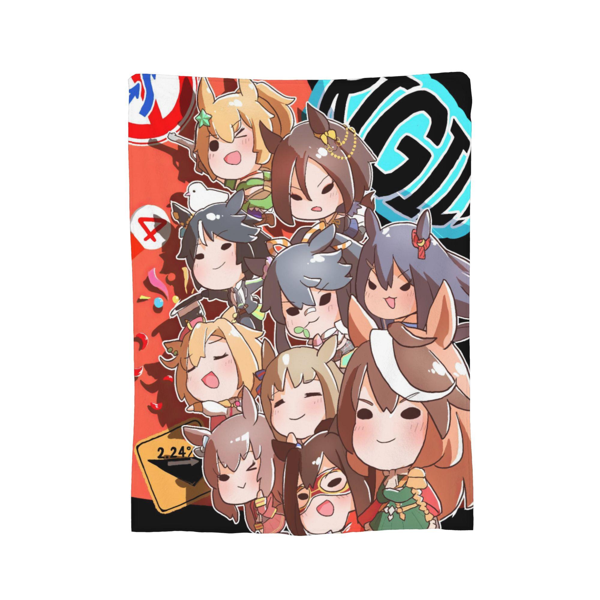 

Anime Uma musume Pretty Derby Blanket Fleece Autumn/Winter Portable Soft Throw Blankets for Sofa Car Plush Thin Quilt 130x150cm