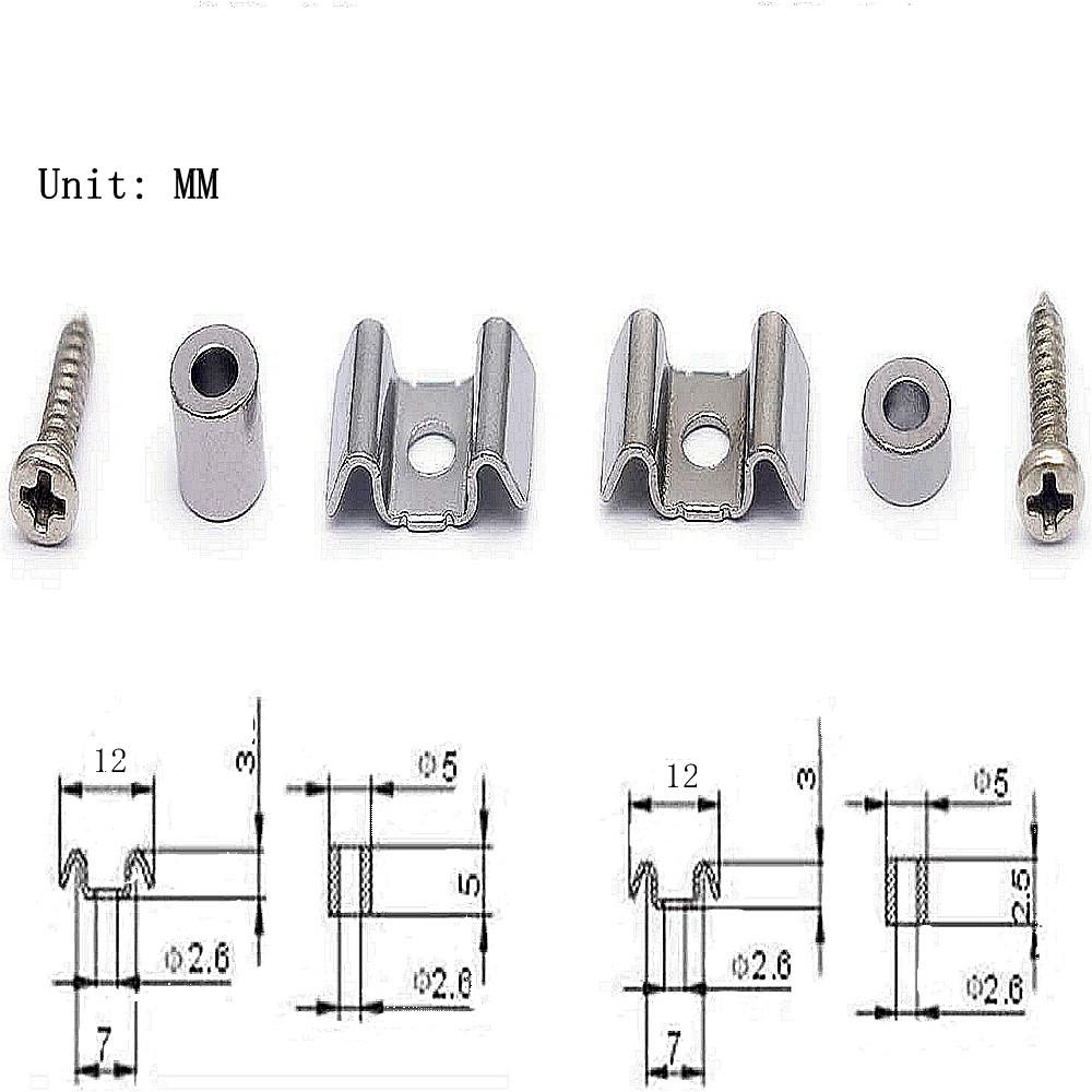 2Set Guitar String Trees String Retainer Guides With Spacer Screw With Strat Tele Style Electric Guitar Bass Parts Replacement