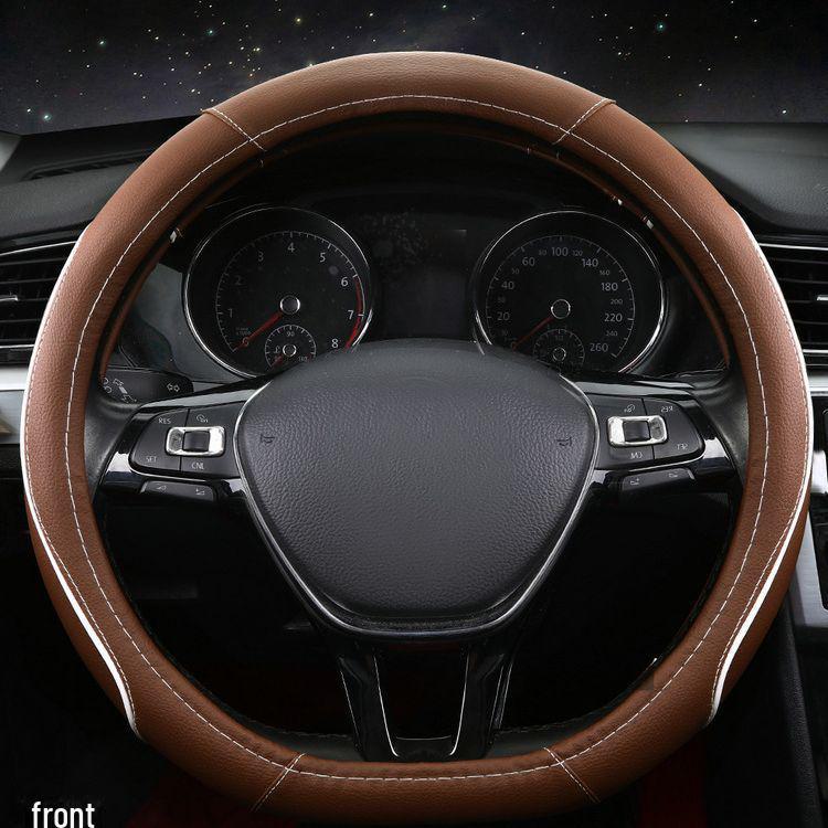 Summer Electric Car Handle Cover: Non-Slip Leather Steering Wheel Cover for Van