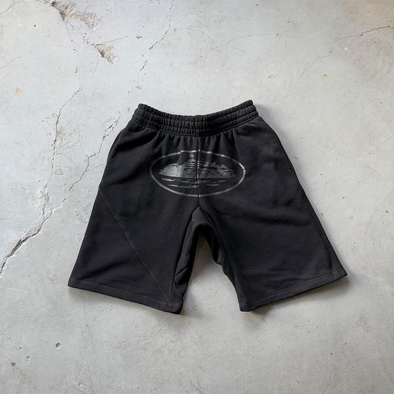 Corteiz American Street Hip Hop Printed Knitted Shorts Men's Trend Brand Summer Loose High Street Five-point Central Guard Pants