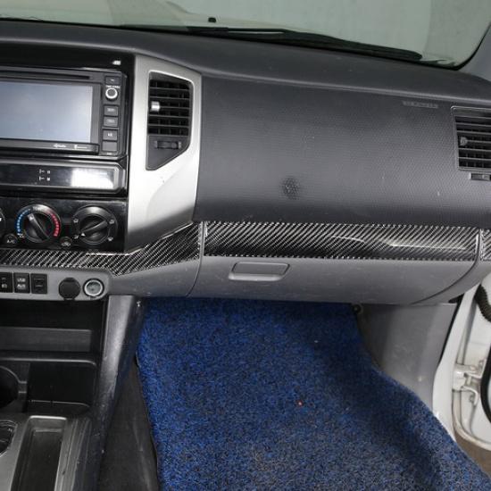 Carbon Fiber Dashboard Console Co-driver Cover Trim For Toyota Tacoma 2011-15