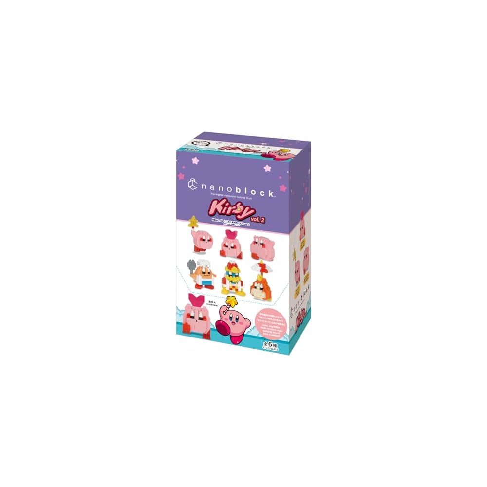 Kawada Nano Block Mini Nano Kirby Vol. 2 Box Set 6 Pieces Collectible Building Toys