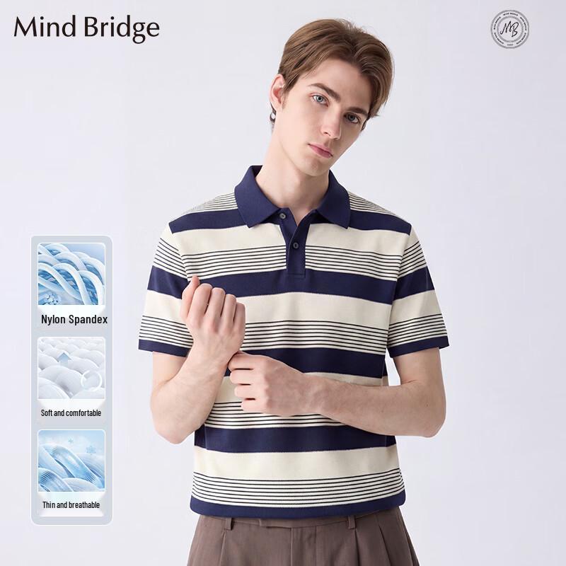 Mind Bridge Men s Striped Polo Shirt 3XL синий