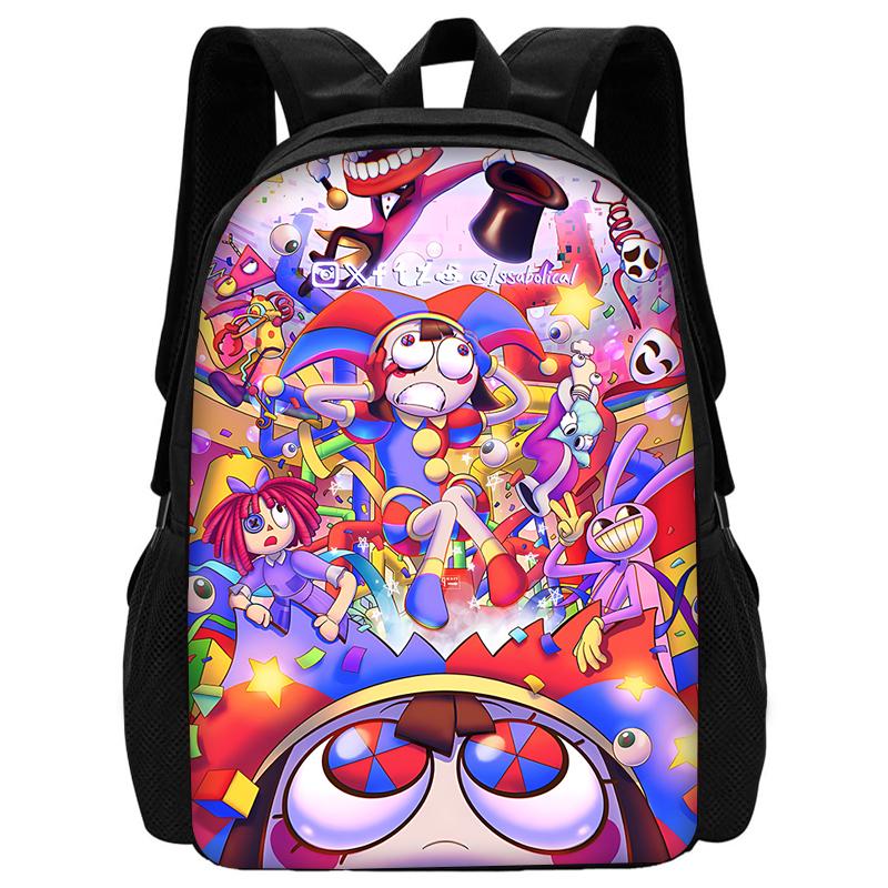

Child School The Amazings Digitals Circus Backpack with Lunch Bags ,Pencil Bags ,School Bags for Boys Girls Best Gift
