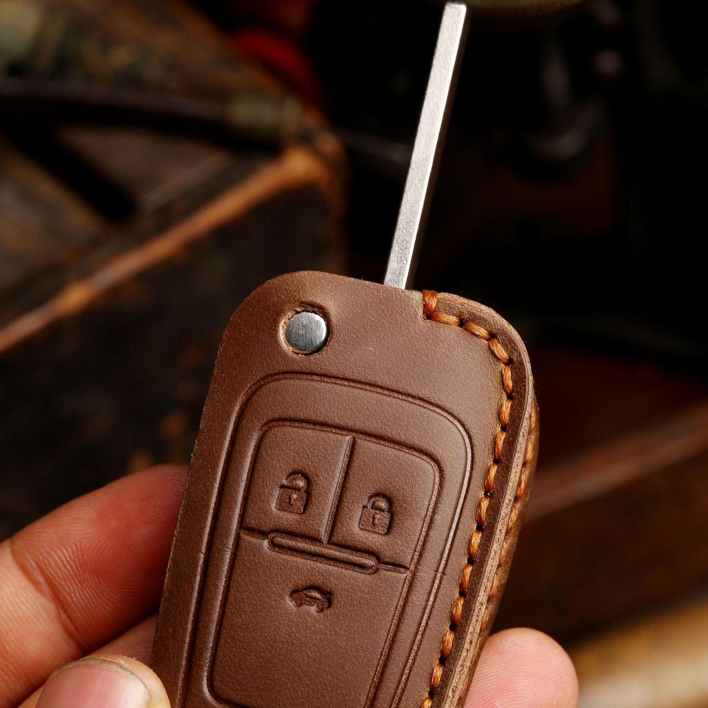 Handmade Leather Buick & Chevrolet Folding Car Key Cover