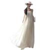 New French sleeveless dress women's summer lace suspender holiday dress