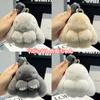 [SinfoniaA] Plush Keychain, Cute Rabbit Keychain, Fluffy and Cute Fur Keychain, Otter Rabbit Key Ring, Bag Charm, Soothing Item, Accessory (Silver