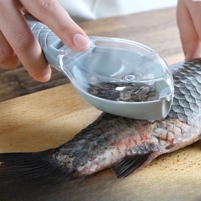 Küchenschuppen mit Abdeckung, Fischschuppenschaber, manuelles Werkzeug zum Entfernen von Fischschuppen, Fischbürste, Küchenhelfer, Schaber, Fischreinigungswerkzeug, Angelzubehör