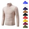 Herren Retro Einfarbiger Rollkragenpullover Schlank Gestrickter Pullover