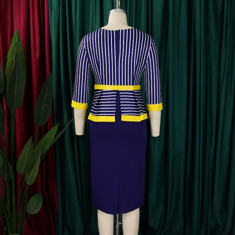 Dámské podzimní nové módní temperamentní patchworkové šaty na zadek