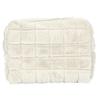Borsa Cosmetica in Pelliccia Crema Poliestere e Nylon 18X10X11 Cm