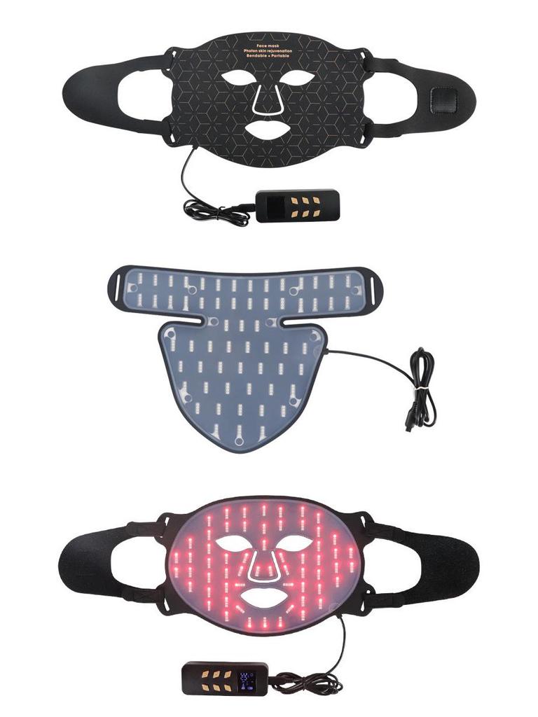 Adjustable LED Photorejuvenation Face Mask: Home Beauty Device with Silicone Panel