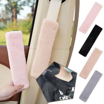 Universal Car Belt Shoulder Protector Solid Color Anti Pinch Interior Protector Accessories Shoulder Car Plush A0h6
