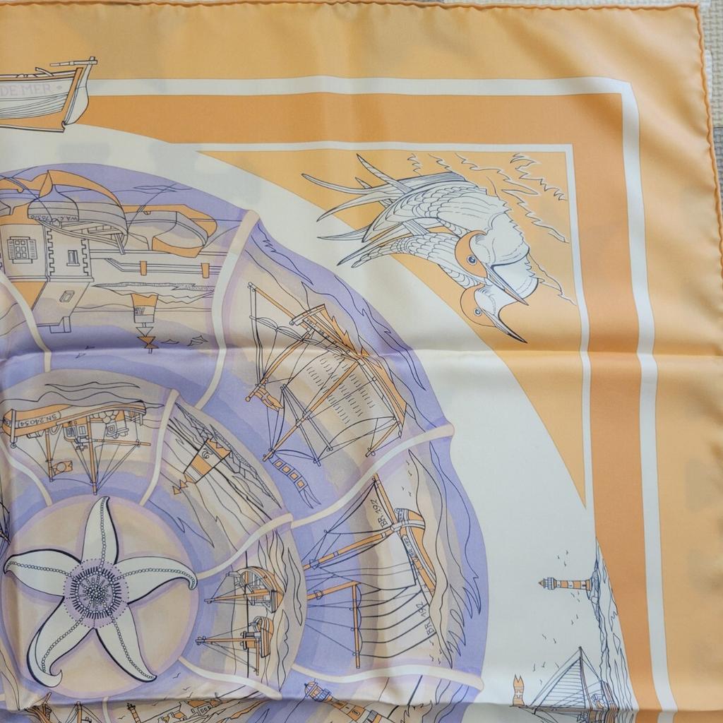 [USED]Hermes Carre 90 Large Scarf Friends of the Sea -