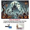 1 piece of 2D flat banner background cloth  Halloween skeleton ball party wall decoration cloth  suitable for party decoration