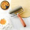 Baking Tools Stainless Steel Needle Roller, Pizza Cookie Baking Tools, Wooden Handle Pizza Punch Tool
