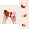 Capybara Couple Heart Plush Keyring With Magnetic Attachment For Gifts