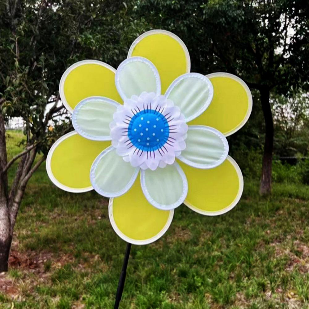 Mehrfarbige Sonnenblumen-Windmühle PVC Garten Hof Windspiel Outdoor Party Picknick Deko
