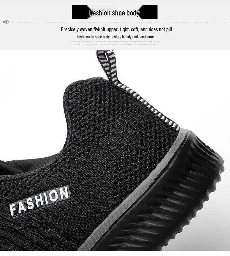 2025 Korean Style Plus Size Men's Flyknit Running Shoes – Trendy Casual Sports Footwear