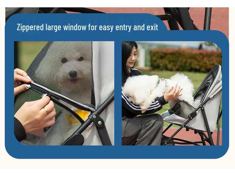 Leichter faltbarer Haustierkinderwagen für kleine Hunde und Katzen, mit Sonnenschirm und Funktion für Spaziergänge im Freien