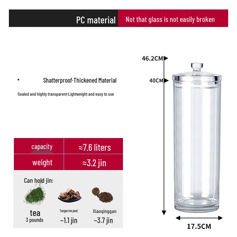 Transparent Cylindrical Storage Canister