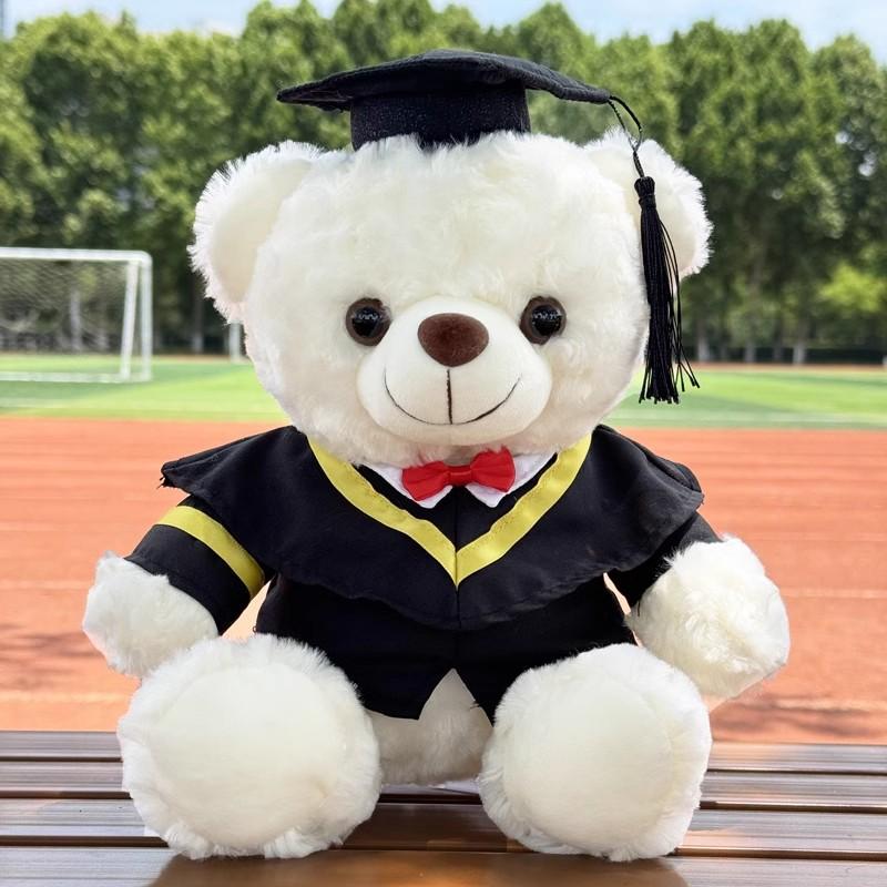 Graduation Gift University Doctorate Master's Bear Doll Teddy Bear Plush Toy Printed Gift Gift for Classmates