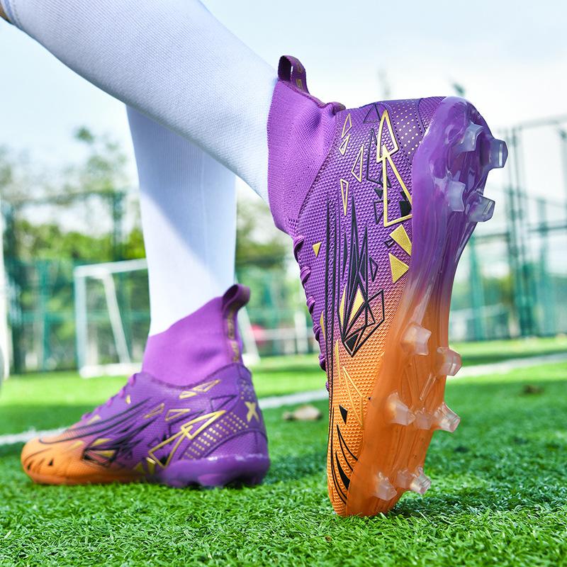 High Top Football Shoes Primary School Students TF Broken Nails Youth AG Long Nails Adult Lawn Game Training Shoes Men and Women 2025