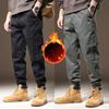 Herren-Herbst- und Winter-Plüsch- und dicke, lockere, übergroße, warme Freizeithose, Cargohose