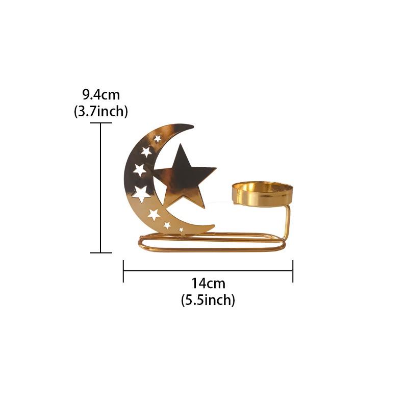 

1pcs Star Moon Metal Candle Holder Festival Home Decorative Candle Tray Craft Ornament for Living Room Tabletop Candlestick