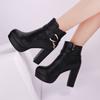 Autumn Winter New Fashionble Women's Boots Round Toe High Heels Zipper Casual Female Shoes Banquet Party Ladies Ankle Boots