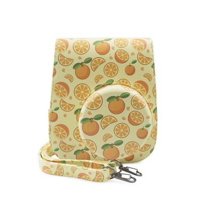 Kinokoo Cheki Fujifilm Cheki Instax Mini11 Case Instax Mini11 Camera Case Cheki Protective Case with Shoulder Strap Case, (Orange Pattern)