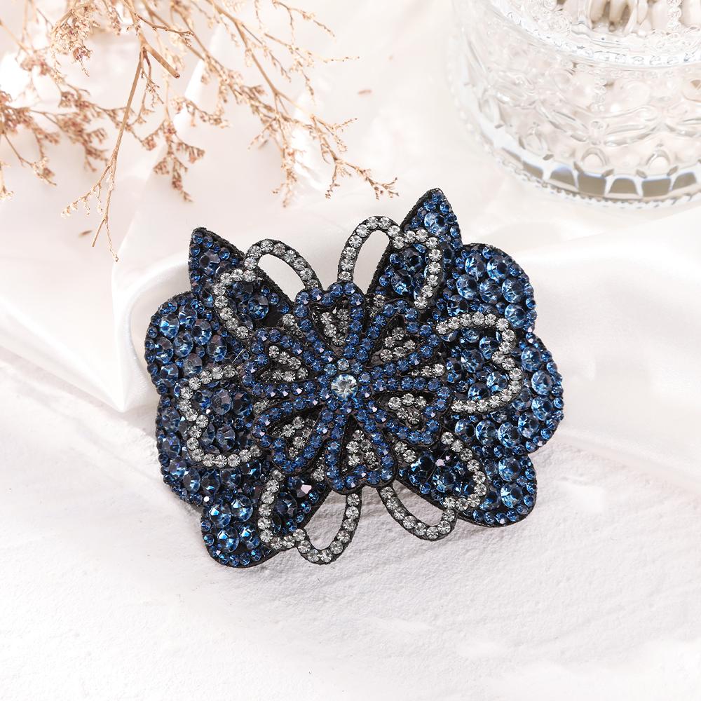 Glänzende Strass-Haarnadel Blume Federklemmen Elegant Rosa Blume Haarspange Haarspangen für Frauen Haarschmuck Kristall-Haarnadel