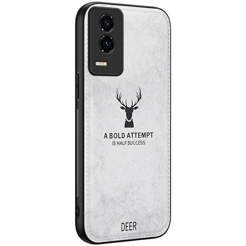 

For Honor GT Case Deer Pattern Cloth Texture PU+PC+TPU Phone Cover Grey