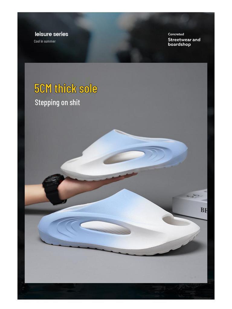 2025 Trendy Couple's Non-Slip Thick-Soled Beach Slippers: Simple, Versatile One-Strap for Indoor & Outdoor Use