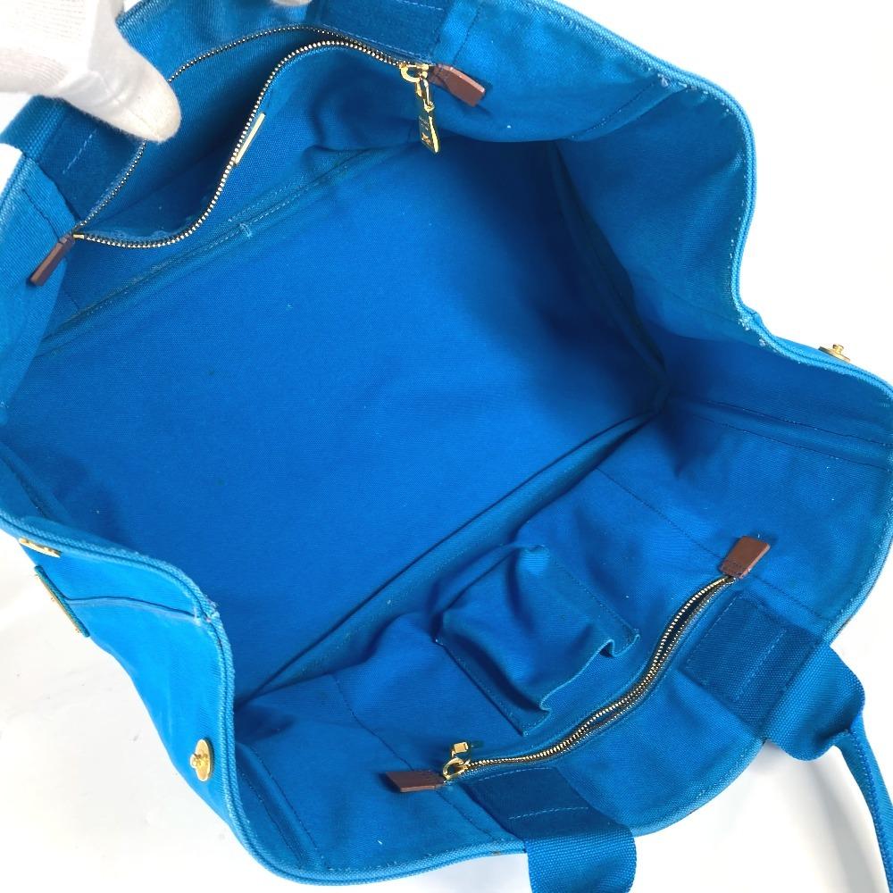 PRADA Canapa logo Bag Shoulder Bag Tote Bag Canvas blue/White