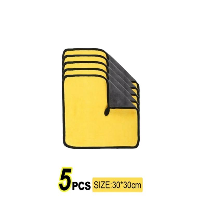 1/20pcs Thicken Microfiber Cloths Double Layer Car Washing Drying Towels Super Absorbent Auto Detailing Cleaning Cloth Rags