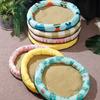 Round Cat Cooling Mat Wear Resistant Breathable Dog Sleeping Bed Cartoon Pattern Thickened Sponge Pet Cooling Nest Kennel Use