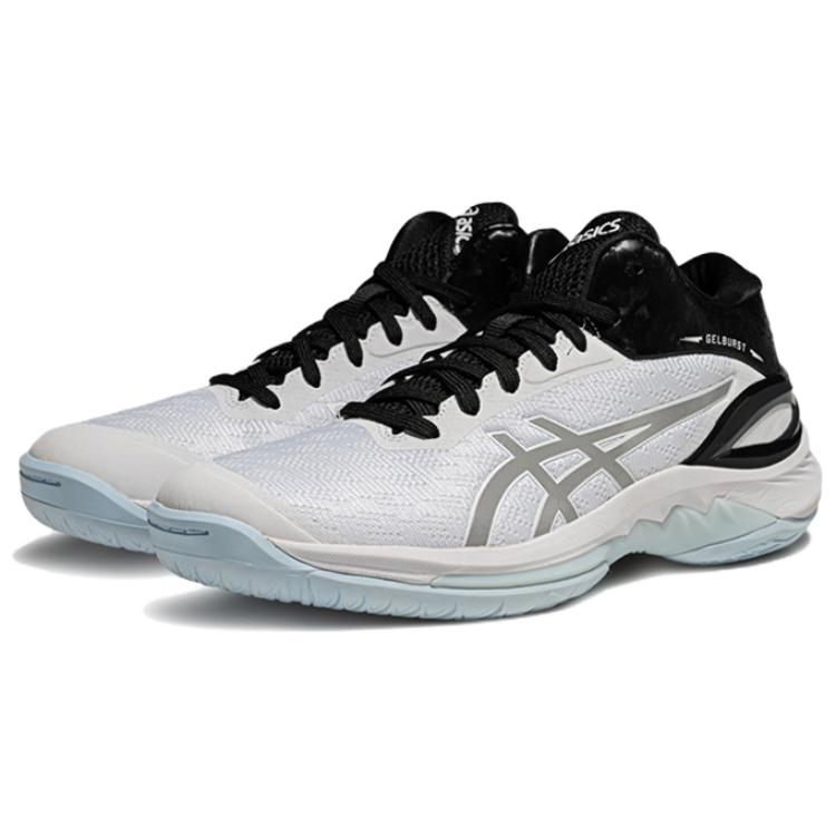 ASICS GELBURST 28 Shock Absorbers Slip Resistant Abrasion Resistant Mid top Basketball Shoes Men's White Silver Sneakers 1063A116-100