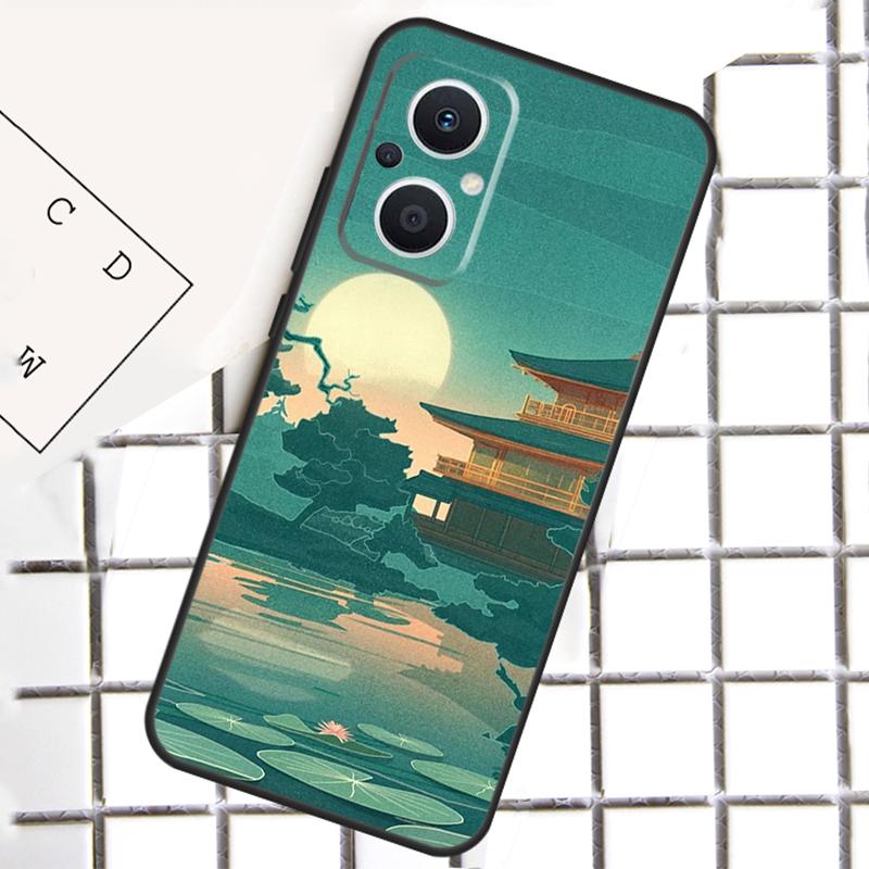 Japanese Style Art Phone Case For OPPO Reno 8T 7 8 Lite 14F 14 13 12 11 F 10 Pro OPPO Find X8 X6 X5 X9 Pro Cover